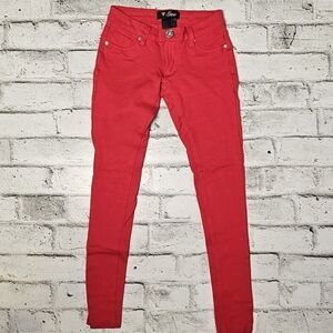 Guess Red Low Rise Skinny Jeans Y2K Rockstar Stretch Denim Pants
